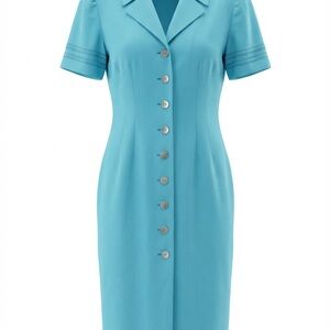 Cynthia Howie for Maggy Boutique Turquoise linen/rayon/silk dress, NWT